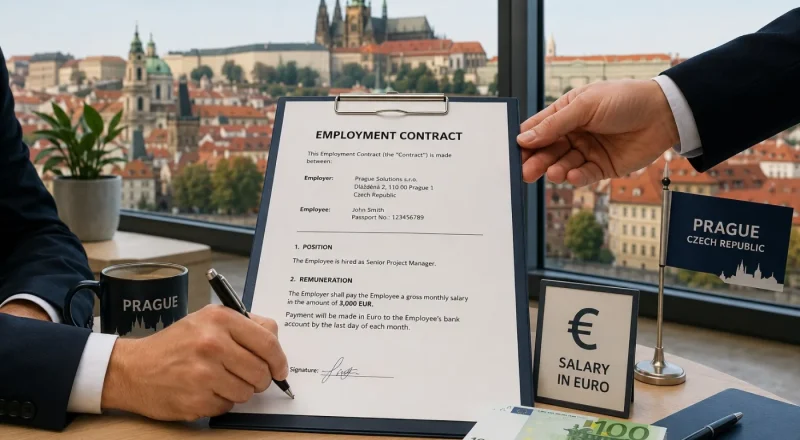 Arbeitsvertrag in EUR in Tschechien